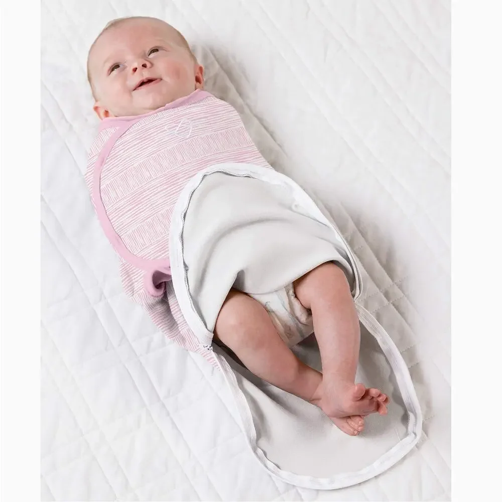 SwaddleMe Natural Position 2-in 1 Swaddle Easy Change Zipper Pink 7-14 lbs